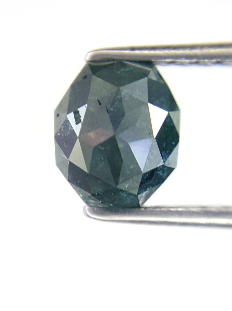 L x B X H Grayish Blue color 0.84TCW 5.5 x 4.8 x 3.4 MM Antique Radiant shape Rose cut African Antique Loose Natural Diamond for Ring