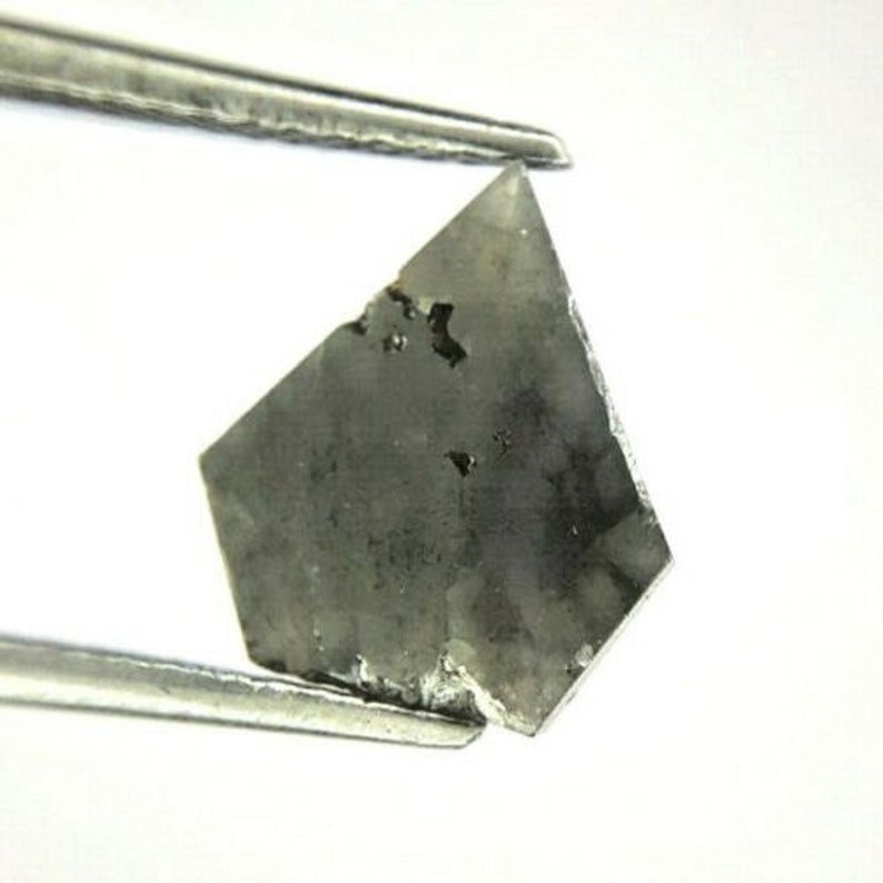 Antique Pentagon Diamond 1.73TCW 10.2 x 9.2 x 2.4 L x B x H MM Gray Pentagon Full Cut Diamond Natural Diamond Real Diamond Gray Diamond
