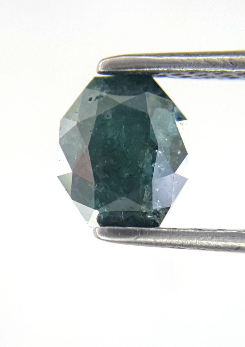L x B X H Grayish Blue color 0.84TCW 5.5 x 4.8 x 3.4 MM Antique Radiant shape Rose cut African Antique Loose Natural Diamond for Ring
