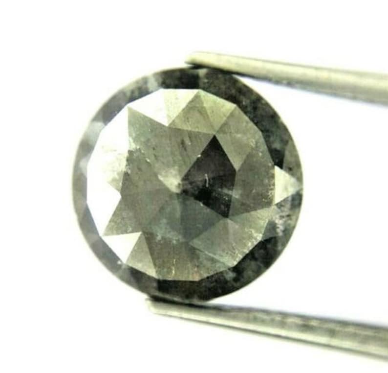 Natural Diamond 3.54TCW Rose cut Diamond Round Diamond Black Diamond Gray Diamond Real Diamond Rustic Diamond Rough Diam Raw Diam Uncut Diam