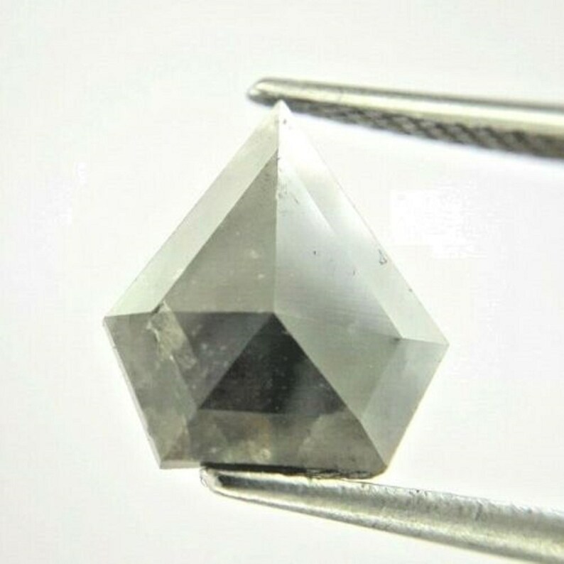 Antique Pentagon Diamond 1.73TCW 10.2 x 9.2 x 2.4 L x B x H MM Gray Pentagon Full Cut Diamond Natural Diamond Real Diamond Gray Diamond
