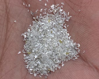 10 Cts de Polvo de Diamante Blanco Natural, (Facetado) Brillantes chips rotos de Diamantes Facetados, Arena pulida, para joyería.