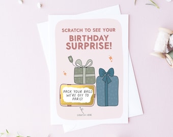 Birthday Reveal Scratch Card, personalised scratch off cards, birthday scratch card, scratch to reveal card, Surprise Gift Card