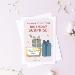 Raspadinha reveladora de aniversário, raspadinha personalizada, raspadinha de aniversário, raspadinha para revelar, vale-presente surpresa