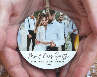 Personalised Photo Christmas Bauble: Wooden Hanging Decoration, Tree Decoration, Picture Bauble, Xmas Gift