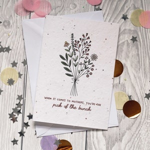 Biglietto per la festa della mamma piantabile, biglietto per la festa della mamma con semi, mamma speciale, scelta del mazzo, biglietto floreale, semi di fiori di campo, biglietto di auguri ecologico