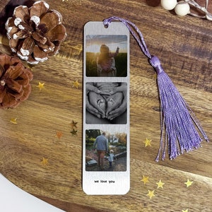 MINI Personalised Metal Photo Booth Bookmark | Metal Book Mark with Tassel | Gift for Dad Mum Friends Gift for Him For Her Christmas Gift