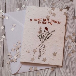 Biglietto per la festa della mamma piantabile, biglietto per la festa della mamma con semi, mamma speciale, scelta del mazzo, biglietto floreale, semi di fiori di campo, biglietto di auguri ecologico