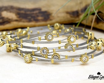 Stackable Two Tone Wired Bracelet
