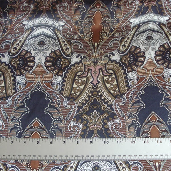 100% Silk Charmeuse Paisley - Maverick