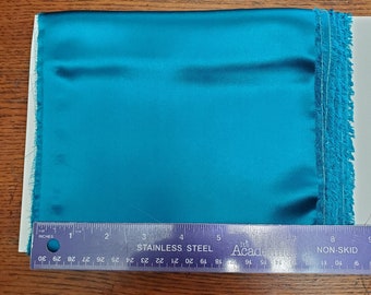 100% Silk Charmeuse Plain - Teal - 5 Yard Length