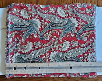 100% Silk Crepe de Chine - Exclusive Red Paisley 10 Yard Length