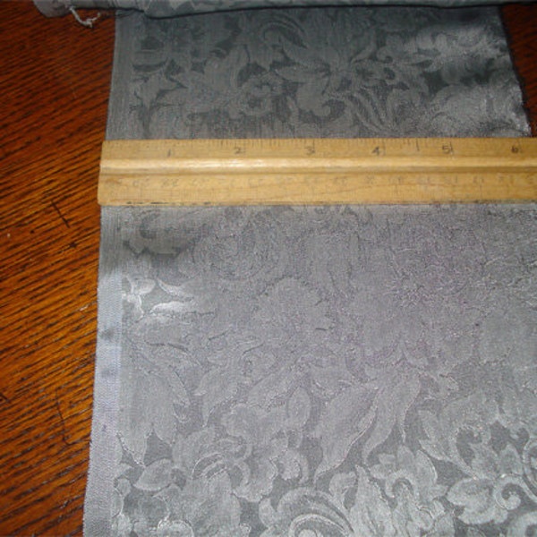 100% Silk Jacquard - Silver 10 Yard Length