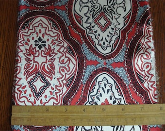 100% Silk Charmeuse Prints - Bandana Red - 10 Yard Length
