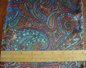 100% Silk Charmeuse Paisley - Fandango Paisley - 5 Yard Length