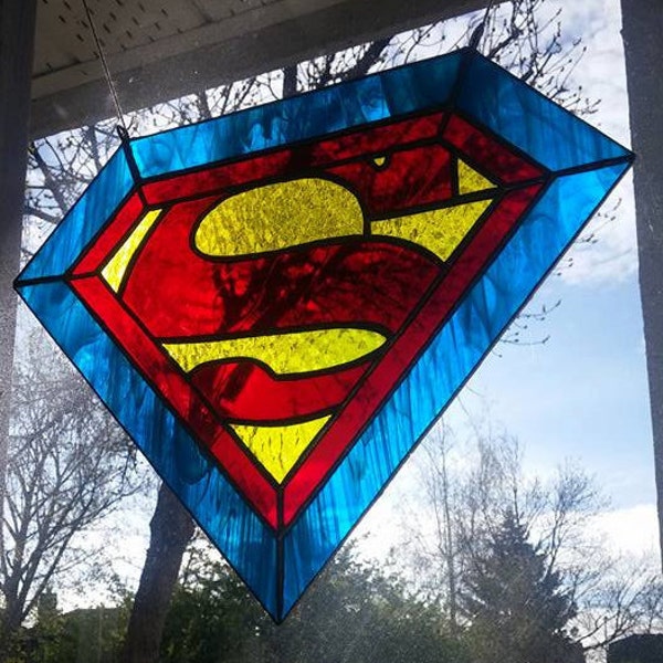 Superman inspired stained glass