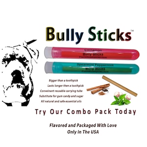 Bully Stick 4&quot; All Natural Wood Flavored Human Chewing Stick in Cinnamon, Mint or Both