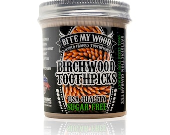 Flavored Birchwood Toothpicks - USA Made, Double Point 450 Qty