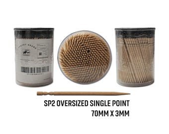 400 Qty Unflavored Birchwood Single Point Trophy Brand Grooved Toothpicks SP2 in Plastic Tube