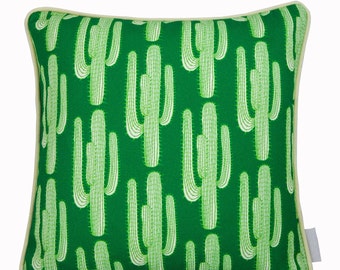 Cactus cushion with light green piping