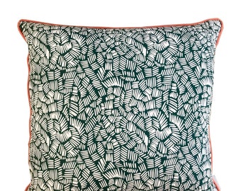 Marks cushion in forest green