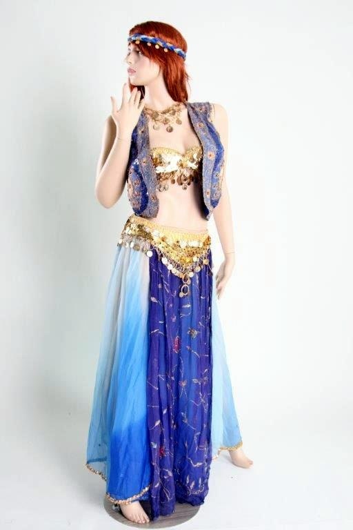 Vintage Belly Dancer 10 Piece Costume for Belly Dancer, Exotic Dance