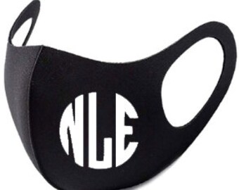 Masker met initialen, herbruikbare gezichtsmaskers, maskers om je gezicht niet aan te raken, gezichtsmasker met namen, gepersonaliseerd mondmasker, zacht gezichtsmasker