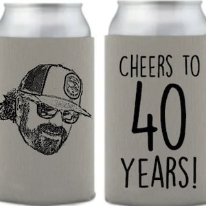 Cartoon Pic can coolers, bday party coolers, beer holders, 30th bday party, custom can coolies, party favors, personal pic cartoon, photo