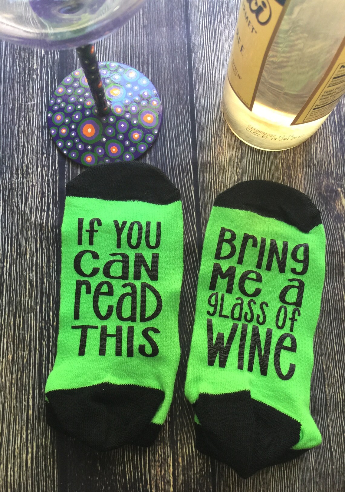 Wine Socks If You Can Read This Bring Me a Glass of Wine Etsy
