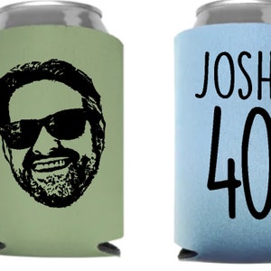 25 Desenhos animados Pic bday, refrigeradores de festa de aniversário, porta-cerveja, festa de 30º aniversário, latas personalizadas de coolies, lembrancinhas de festa, desenho animado de foto pessoal, foto