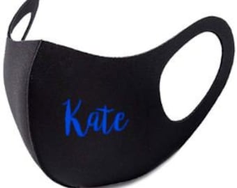 Personalized Reusable Face Masks, masks to help not touch your face, facemask with names, personalized mask for mouth, soft facemask