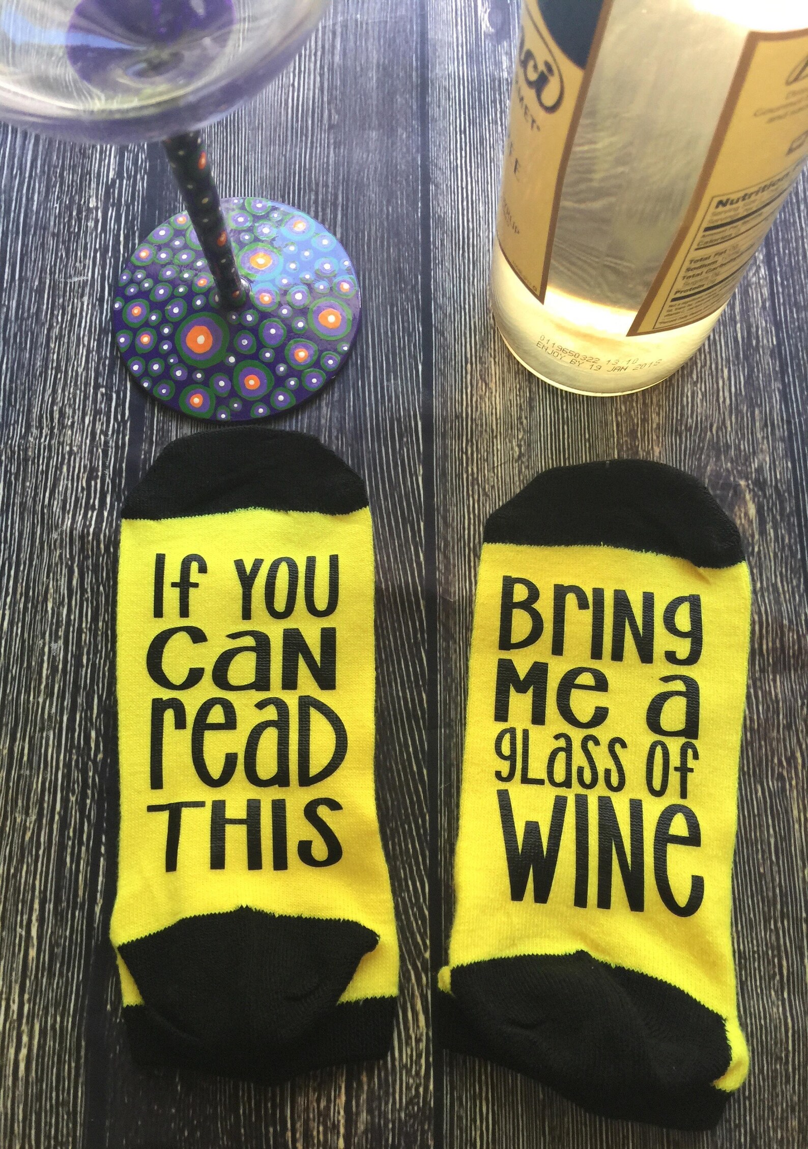 Wine Socks If You Can Read This Bring Me a Glass of Wine Etsy