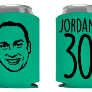 150 Cartoon Pic bday, bday party coolers, beer holders, 30th bday party, custom can coolies, party favors, personal pic cartoon, hbd