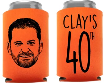 Custom can , party favors, faces, birthday party, weddings, beer lover, cozy, party guest favors, 40th, 50th, celebrate, soda, face coolers