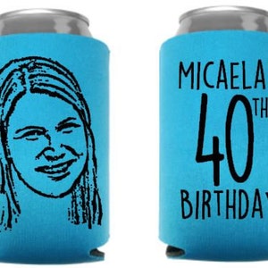 75 dibujos animados de cumpleaños, regalos para fiestas de cumpleaños, paquete para fiestas de cumpleaños, abrazadores de latas de cerveza y refresco, caras de cumpleañera, cumpleaños