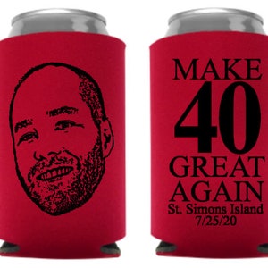 150 Cartoon Pic bday, bday party coolers, beer holders, 30th bday party, custom can coolies, party favors, personal pic cartoon, hbd