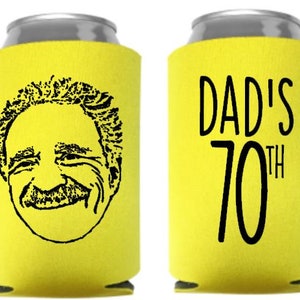 150 Cartoon Pic bday, bday party coolers, beer holders, 30th bday party, custom can coolies, party favors, personal pic cartoon, hbd