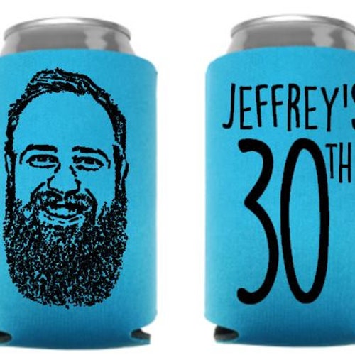 25-pack picture coozies, party favors, birthday celebration gifts for guests, beer coolies, soda shops can insulators, yellowlemondesign, portrait