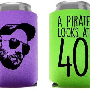 150 Cartoon Pic bday, bday party coolers, beer holders, 30th bday party, custom can coolies, party favors, personal pic cartoon, hbd