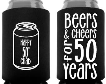 Beers & Cheers Birthday Can Coolers: Personalized Party Favors