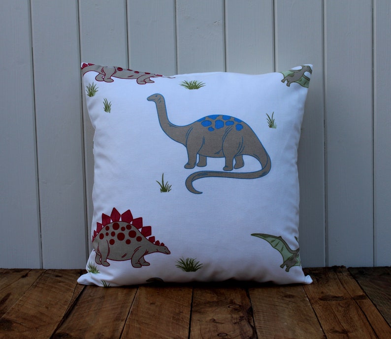 Cushion In Laura Ashley Dinosaurs Fabric Home Decor Birthday Gift Decorative Cushion Handmade Cushion Nursery Decor Childrens Bedroom