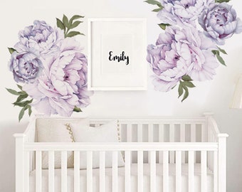 FloralFlowerUScolor026ET Removable and Reusable Vinyl Decal Floral Flower Wall Decal Wall Fabric