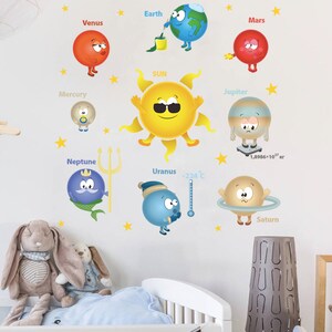 Galaxy Wall Decal / Outer Space Wall Stickers / Planets Nursery Stickers / Solar System Wall Art for Kid / Peel and Stick Space Wall Decor