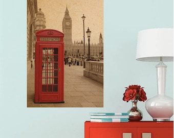 London Photography Poster: Red Telephone Booth & Big Ben