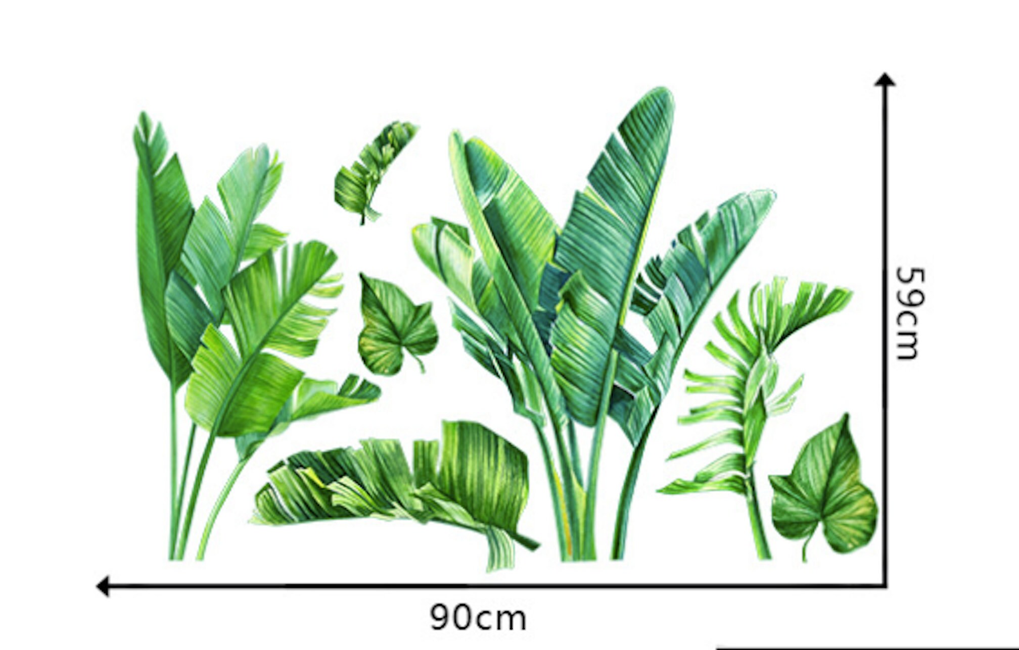 Banana Leaf Wall Sticker / Tropical Wall Decal / Big Green Etsy