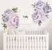 Purple Floral Nursery Decor | Peony Wall Stickers | Flower Wall Sticker | Floral Wall Decor | Baby Girl Wallpaper | Removable Room Decal 