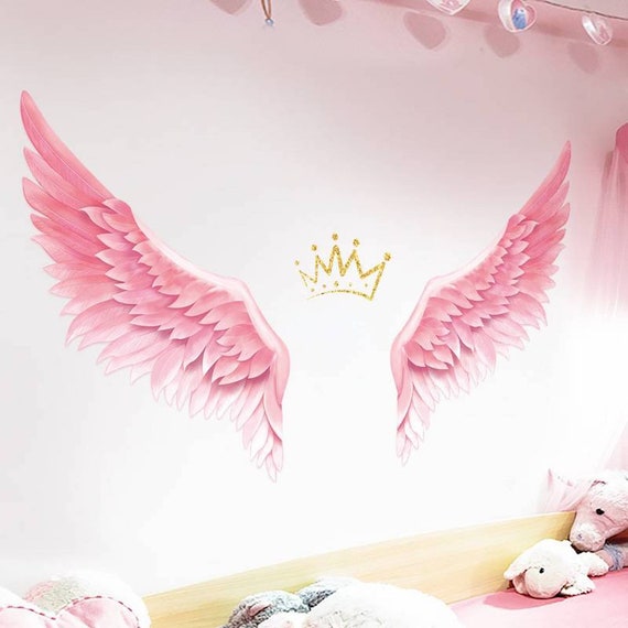 Angel Wings Wall Stickers Feather With Crown - Angel Wings Wall Art Stickers Angel Wings Wall Stickers Feather With Crown - Angel Wings Wall Art Stickers
