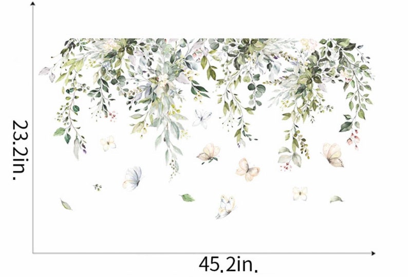 Hanging Vines and Leaves Wall Stickers / Greenery Wall Decal / Etsy