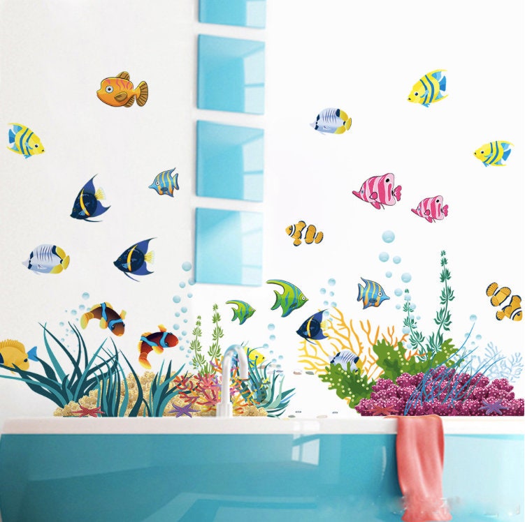 Tropical Fish Wall Decal / Ocean Wall Stickers / Aquarium Etsy