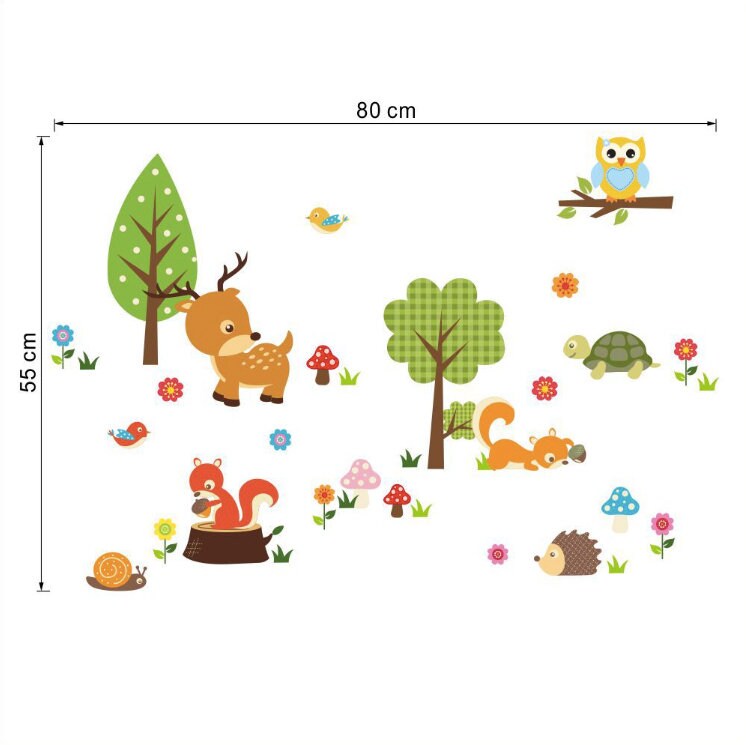 Woodland Animal Wall Stickers / Toddler Wall Decal / Nursery Etsy UK